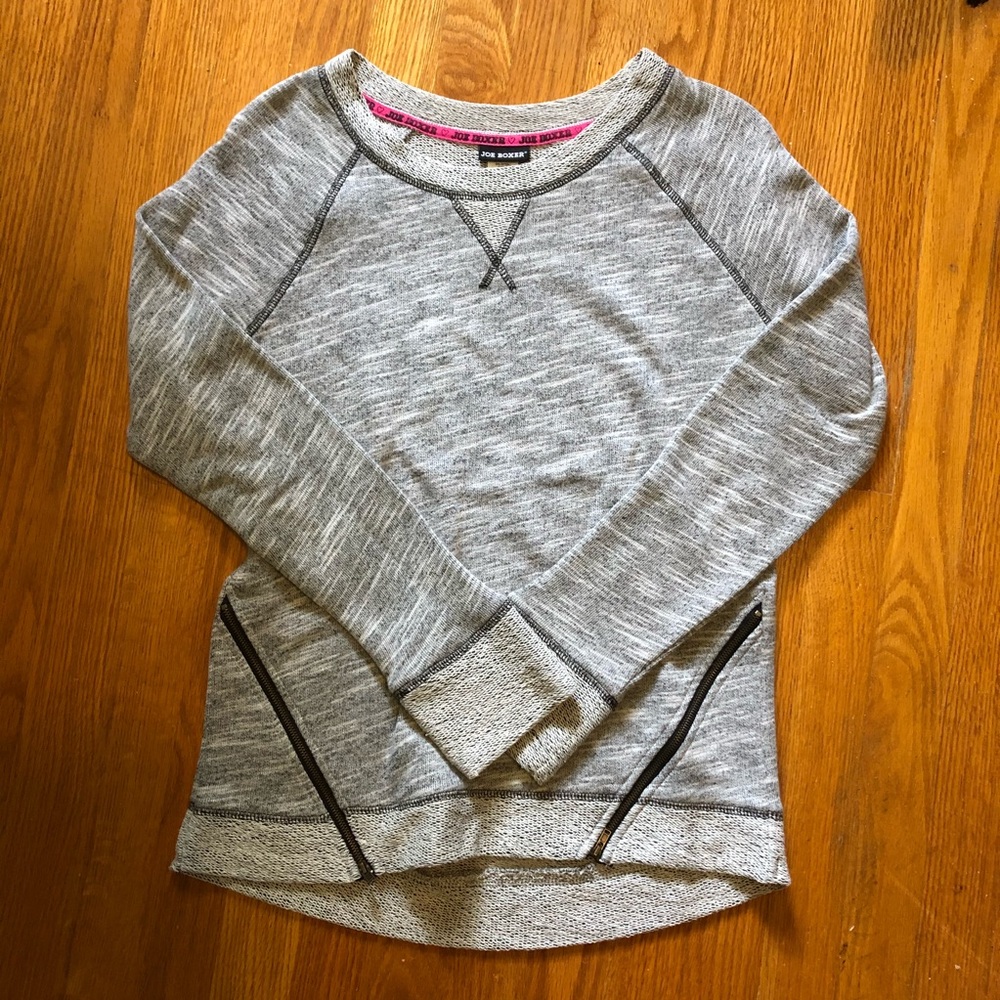 Joe Boxer Gray Zipper Athleisure Sweatshirt